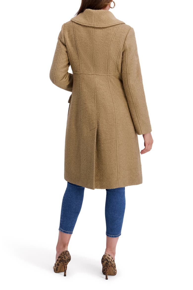 Double Breasted Bouclé Walker Coat, Alternate, color, CAMEL