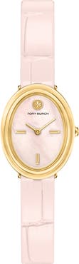 Tory Burch The Oval Leather Strap Watch, 22mm x 28mm