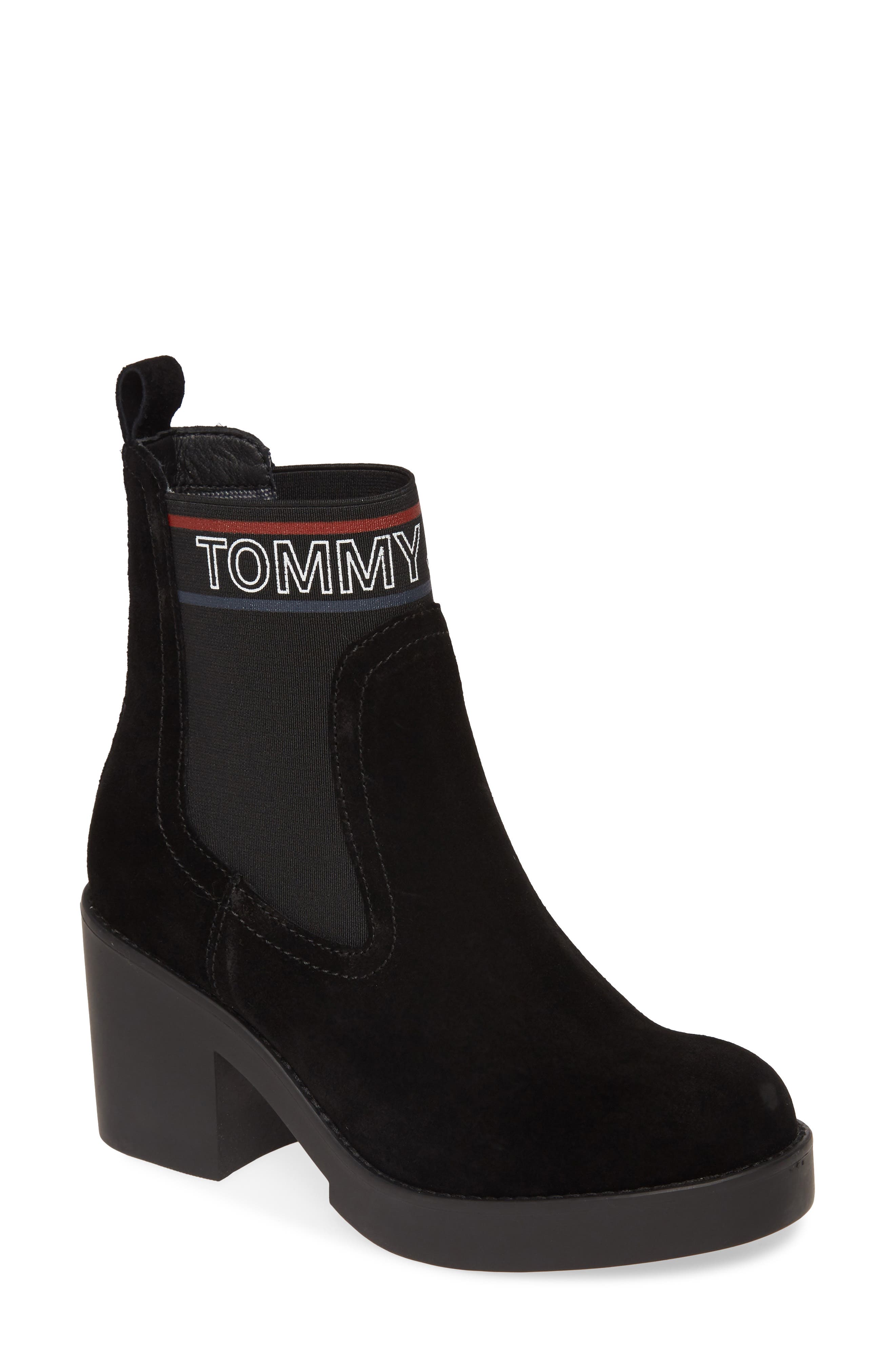 TOMMY JEANS Lynn Logo Platform Chelsea Boot, Main, color, 