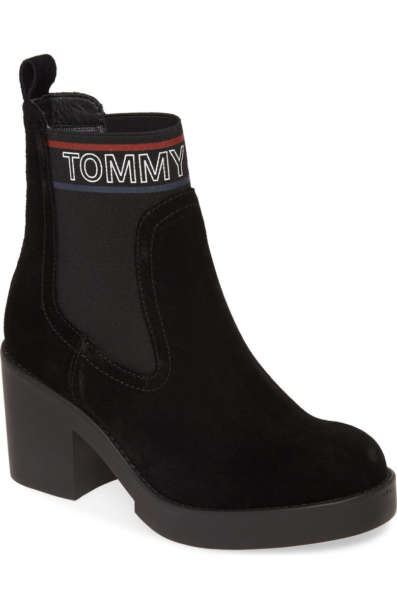TOMMY JEANS Lynn Logo Platform Chelsea Boot, Main, color,