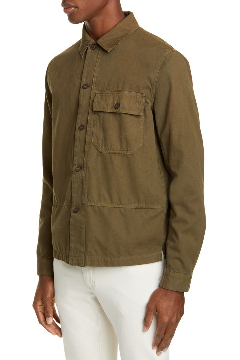 Button-Up Army Shirt, Alternate, color, DEEP KHAKI