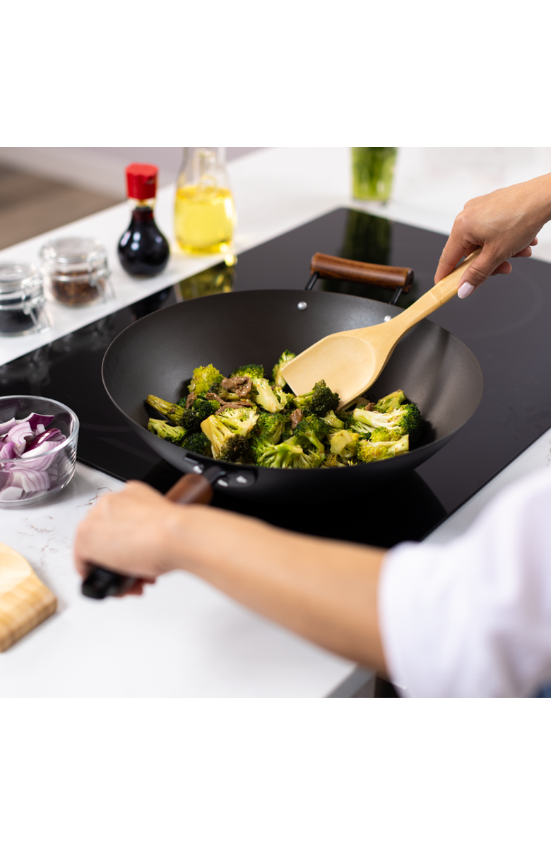 JOYCE CHEN Carbon Steel Preseasoned Wok, 14-Inch, Alternate, color, Black