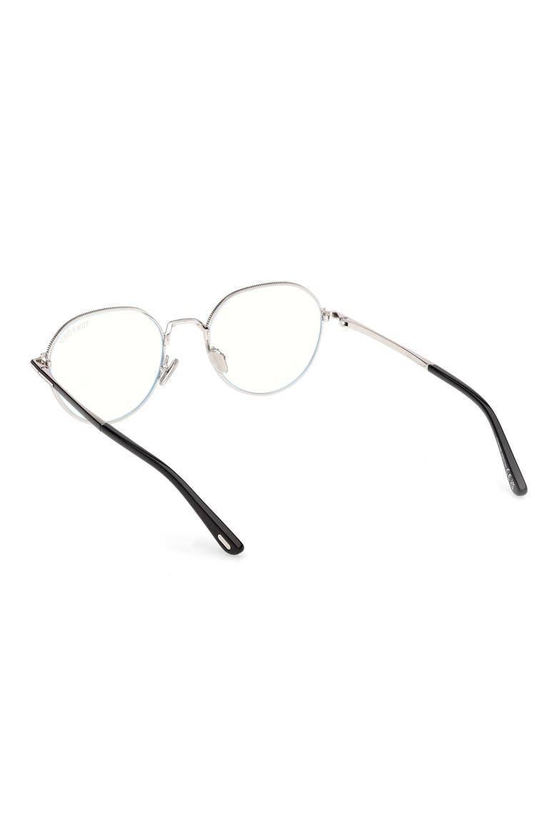 51mm Round Optical Glasses, Alternate, color, SHINY PALLADIUM / SHINY BLACK