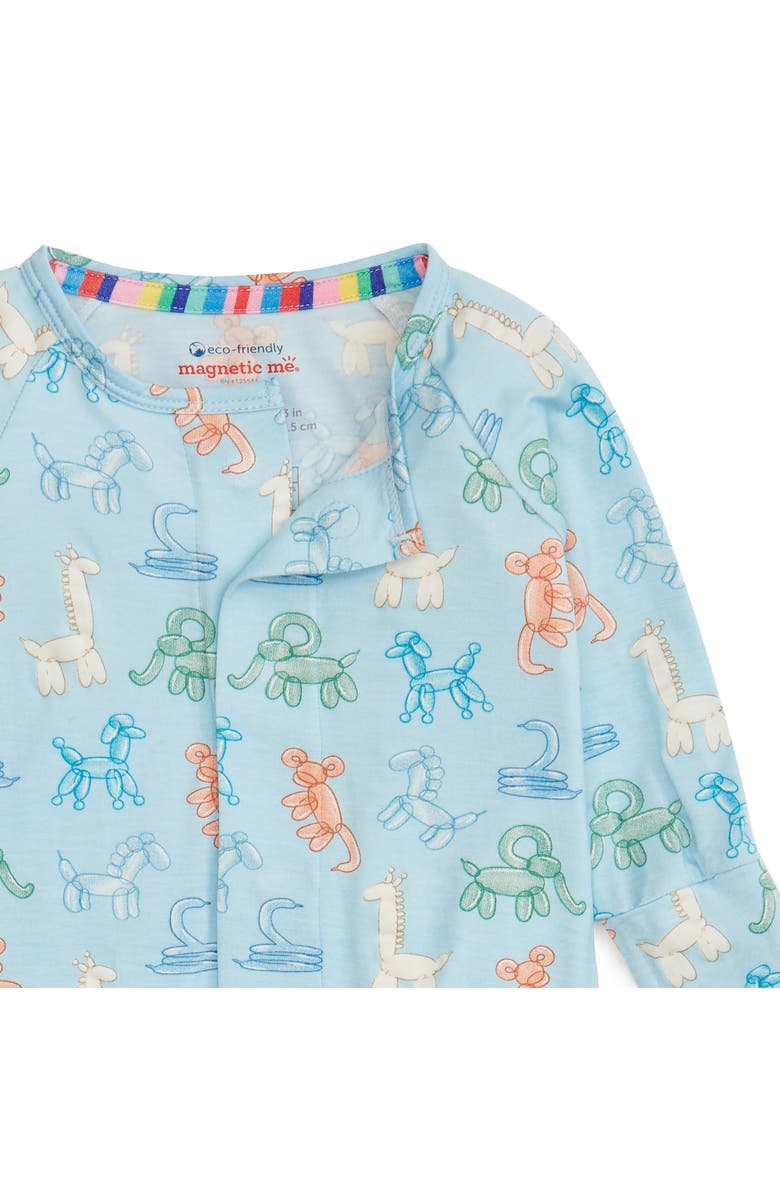 Magnetic Me Blue Party Animals Glow in the Dark Convertible Footie, Alternate, color, Blue Party Animals Glow In The