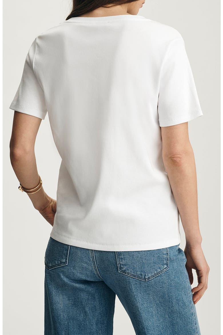 Olivia V-Neck Cotton T-Shirt, Alternate, color, WHITE