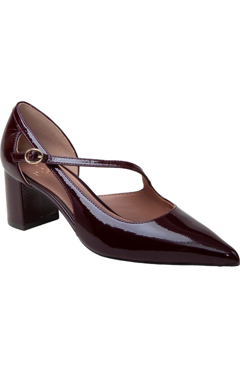 Linea Paolo Biondy Pointed Toe Half d'Orsay Pump, Main, color, Dark Cherry