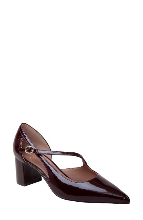 Linea Paolo Biondy Pointed Toe Half D'orsay Pump In Burgundy