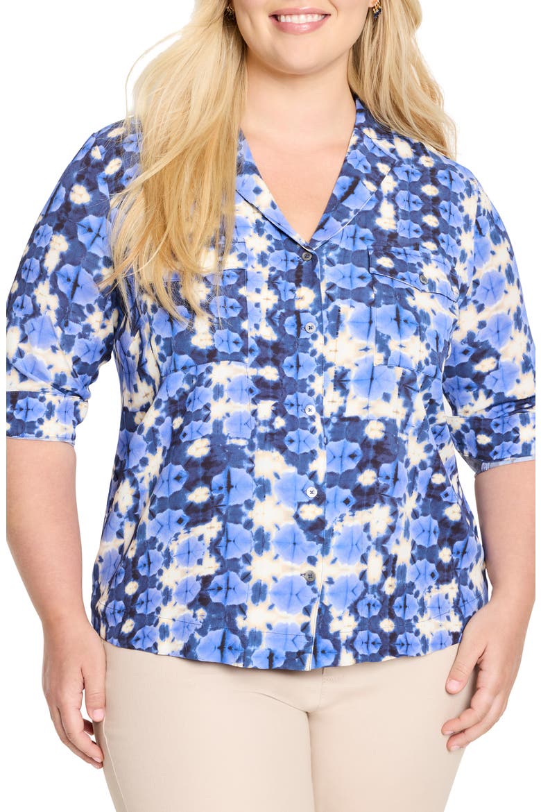 Shibori Stone Button-Up Shirt, Main, color, BLUE MULTI
