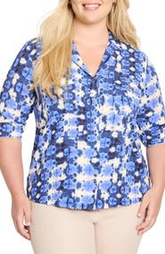 NIC+ZOE Shibori Stone Button-Up Shirt