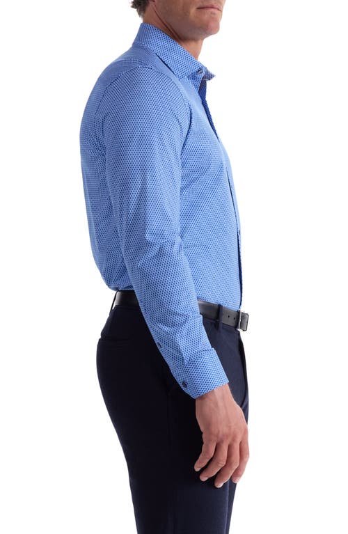 Bugatchi James Ooohcotton® Grid Button-up Shirt In Blue
