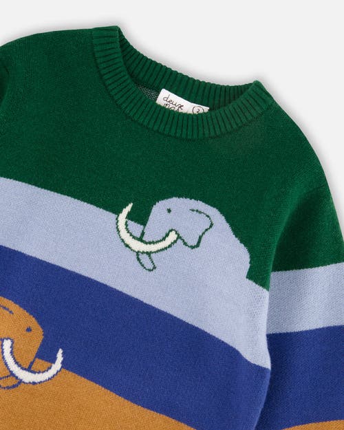 Deux Par Deux Long Sleeve Knit Sweater In Multi