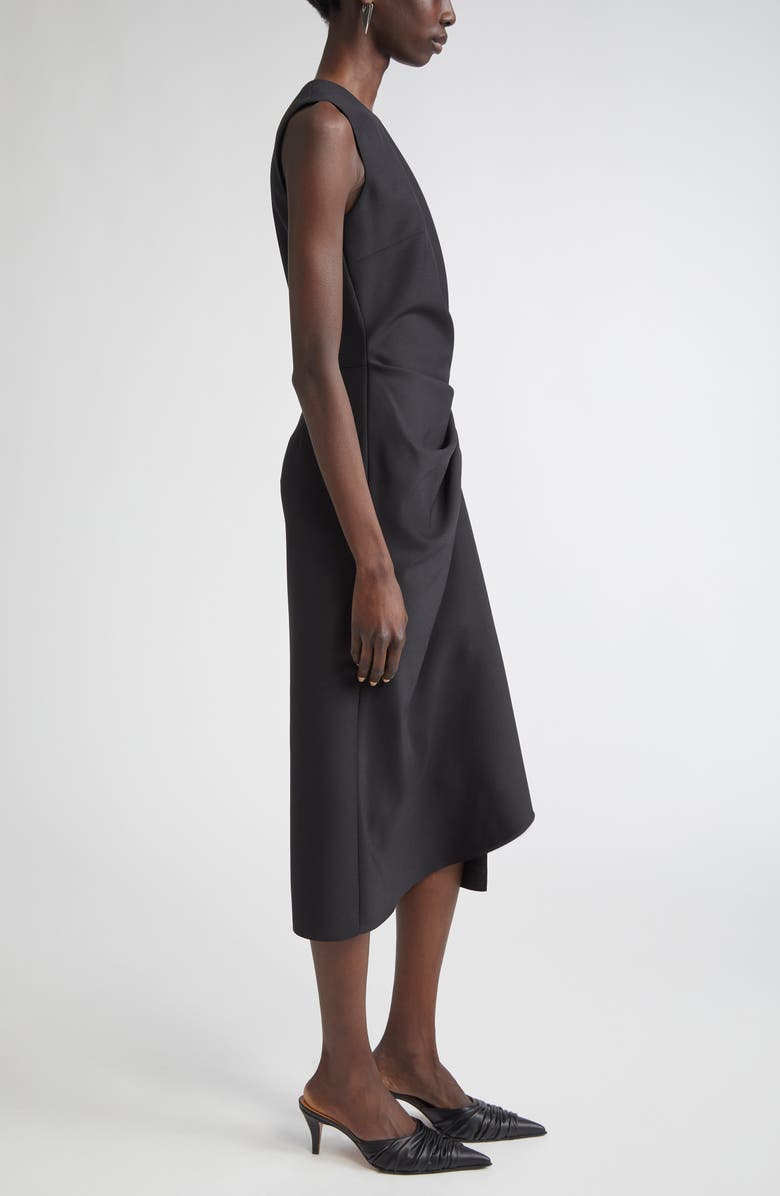 McQueen Twisted Drape Sleeveless Sheath Dress, Alternate, color, Black