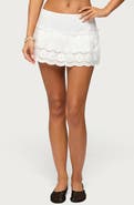 EDIKTED Iriana Cotton Eyelet Miniskort