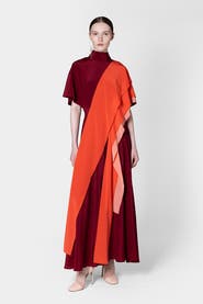 Roksanda Arisha Chiffon Draped Midi Dress