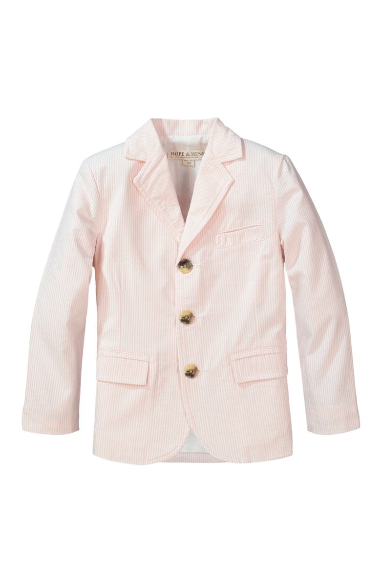 Hope & Henry Baby Boys' Organic Seersucker Suit Jacket, Infant, Main, color, Classic Pink Seersucker