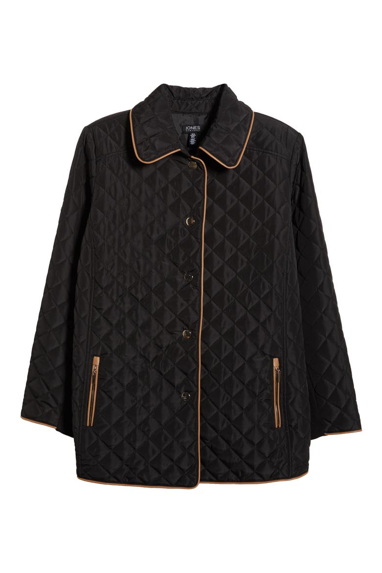 Quilted Jacket, Alternate, color, JONES BLACK/ CARAMEL