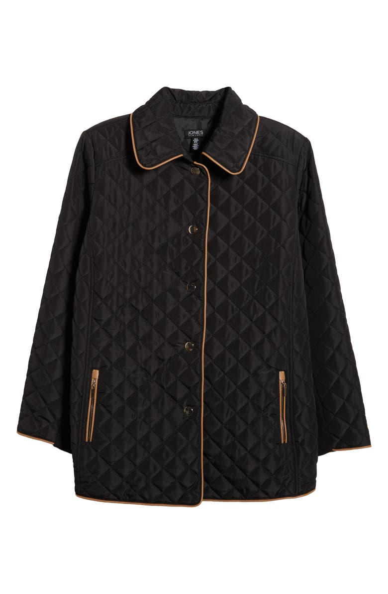 Jones New York Quilted Jacket, Alternate, color, Jones Black/ Caramel