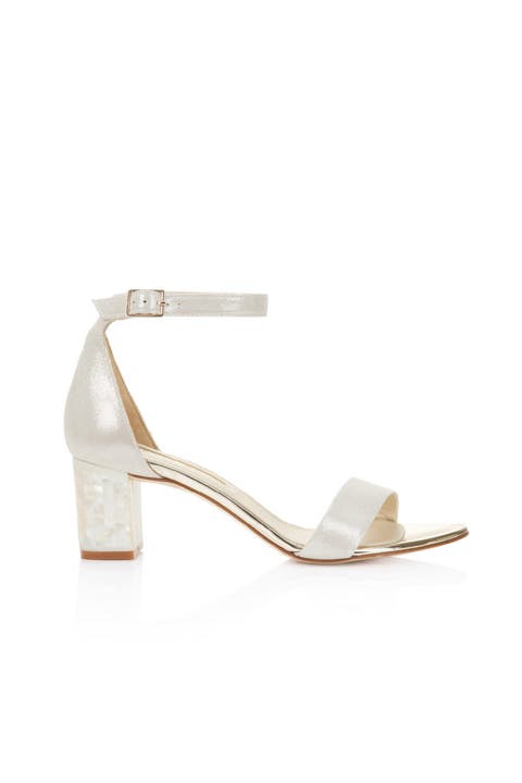 Martene Midi Ankle Strap Pearl Heel Sandal