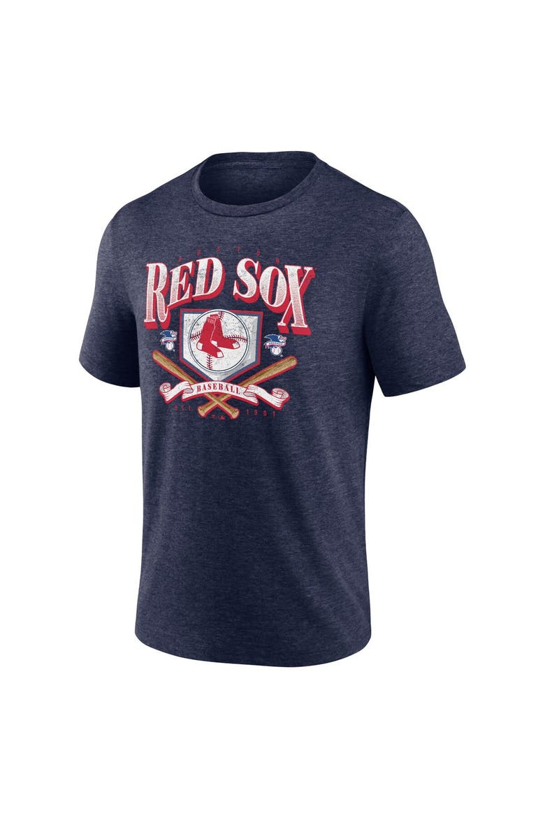 Men's Fanatics Heather Navy Boston Red Sox Home Team Tri-Blend T-Shirt, Alternate, color, Heather Navy