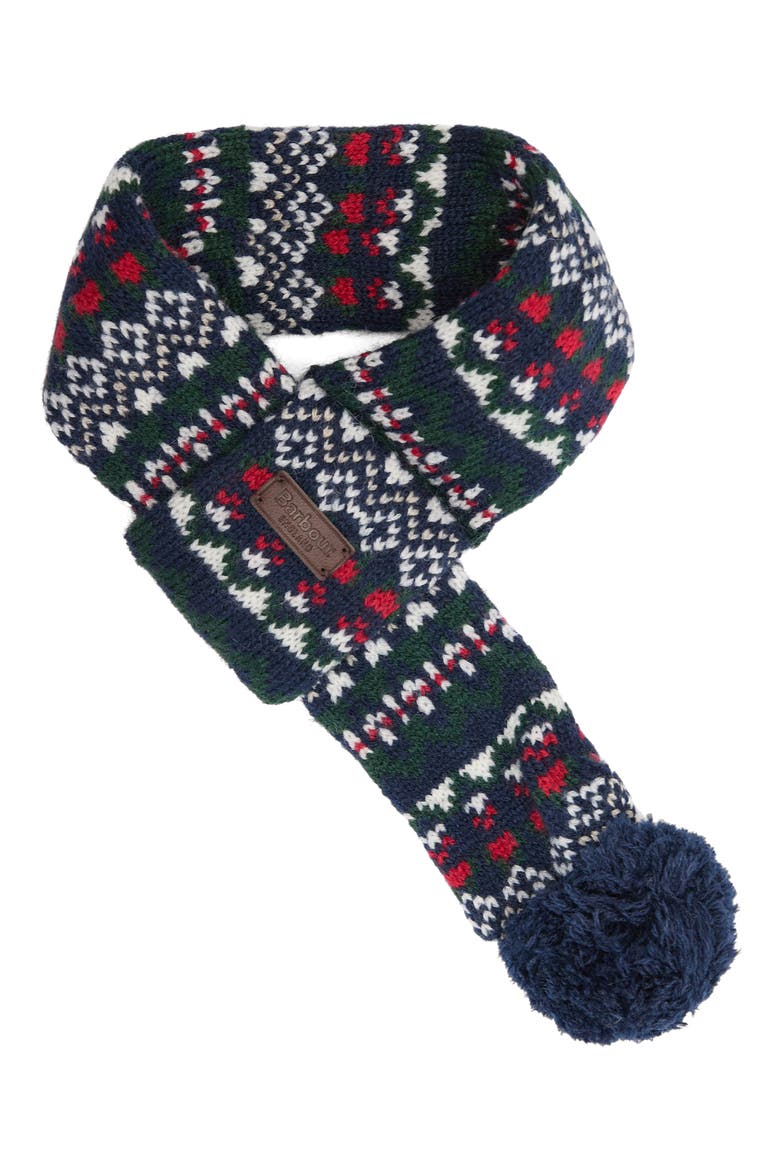 Marlow Fair Isle Dog Scarf, Alternate, color, NAVY FESTIVE