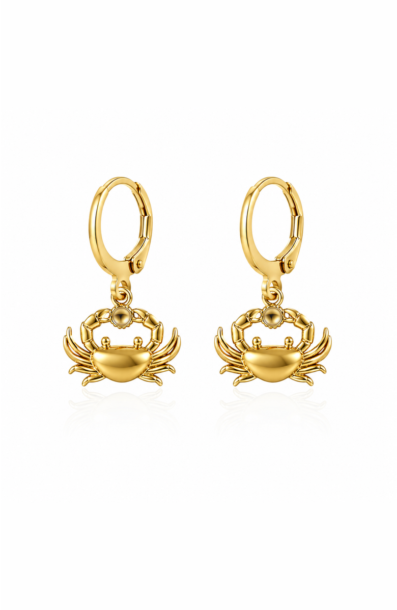 DLORIA Coastal Crab Huggie Dangle Earrings, Main, color, Gold