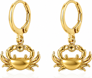 DLORIA Coastal Crab Huggie Dangle Earrings