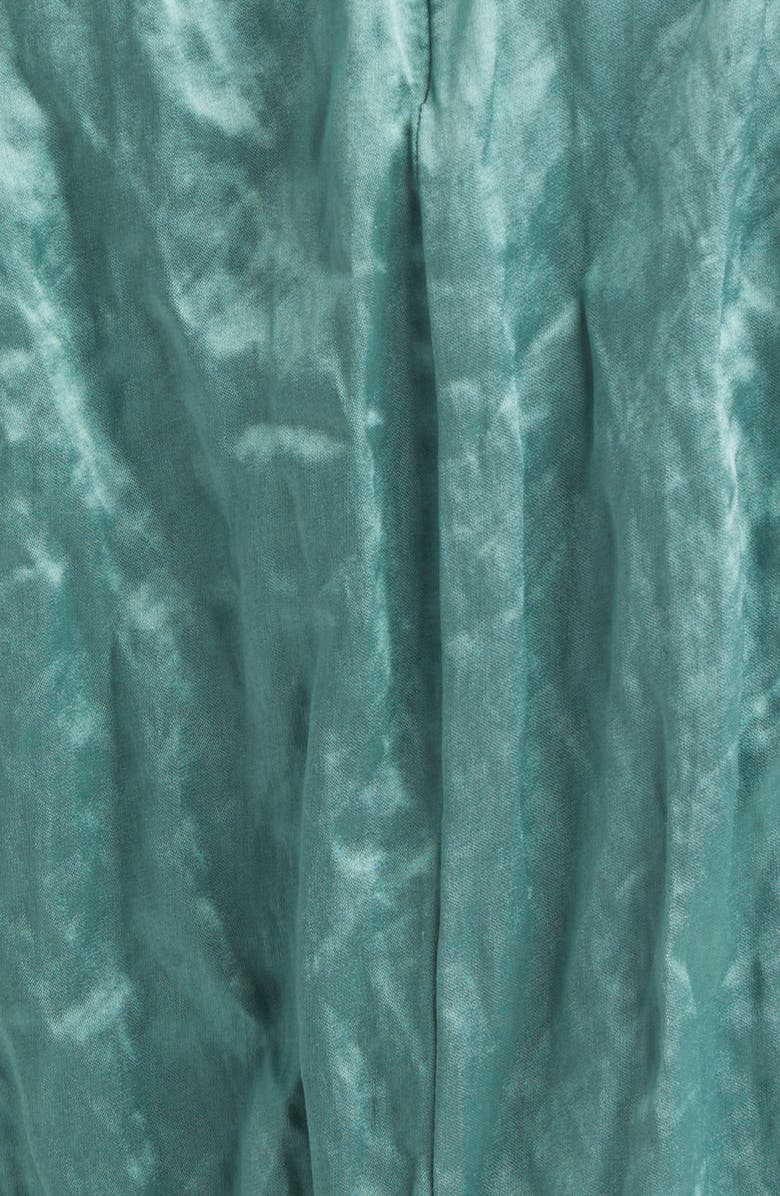 Erdem Tulip Appliqué Strapless Crinkled Metallic Satin Evening Gown, Alternate, color, Eau De Nil