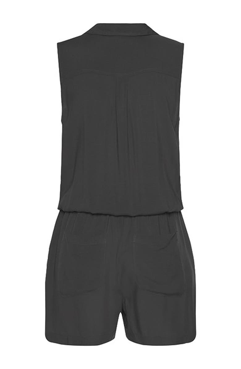 LASCANA Women's Sleeveless Drawstring Romper, Alternate, color, Black