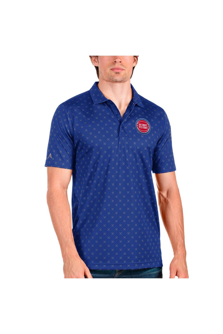 Men's Antigua Blue Detroit Pistons Spark Polo, Main, color, Blue