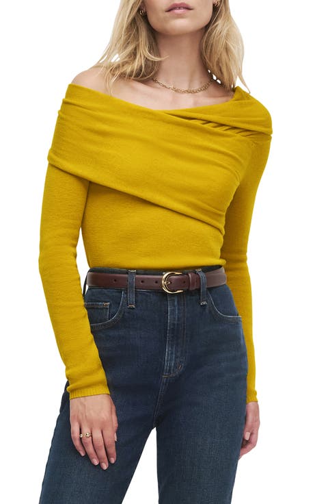 Charmed One-Shoulder Merino Wool Top