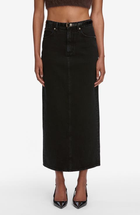 The Column Denim Midi Skirt
