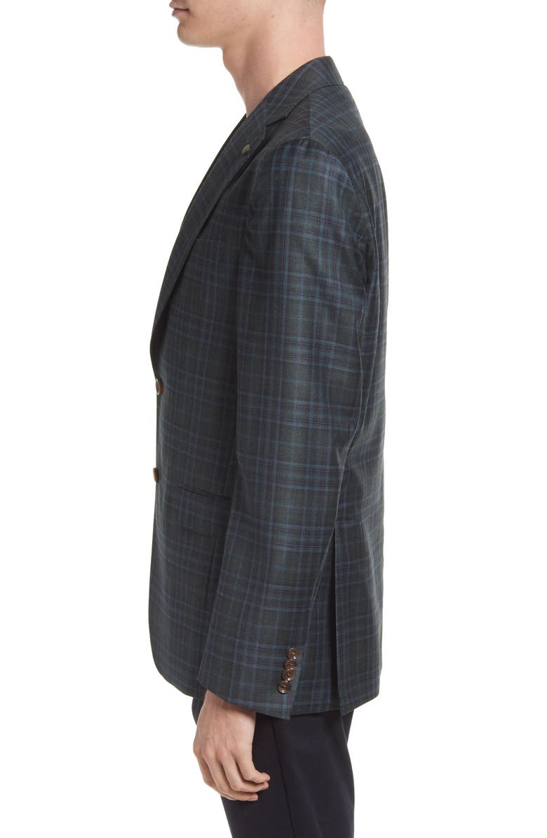 Jack Victor Midland Unconstructed Plaid Wool Sport Coat, Alternate, color, 