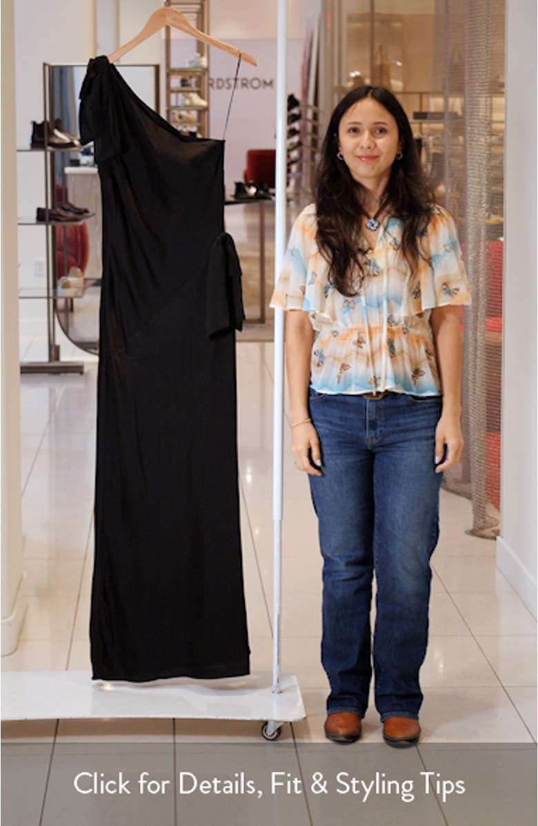 x Sara Walker Audrey One-Shoulder Washed Satin Maxi Dress, sales video thumbnail