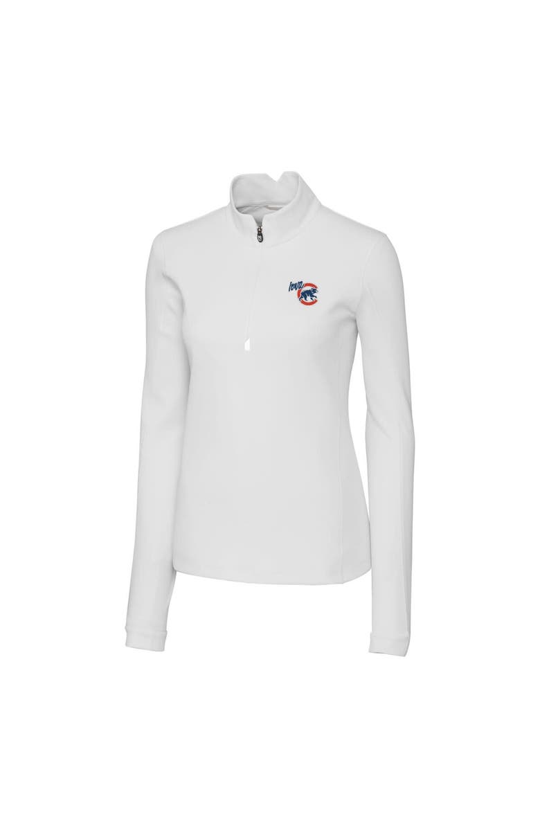 Cutter & Buck Women's Cutter & Buck White Iowa Cubs Traverse DryTec Stretch Quarter-Zip Pullover Top, Alternate, color,