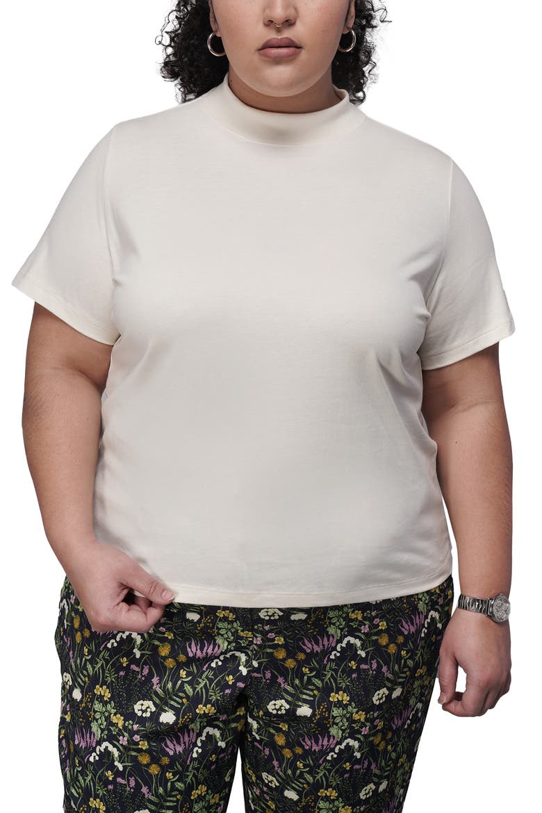 The Everyday Mock Neck Tee, Alternate, color, WHITE
