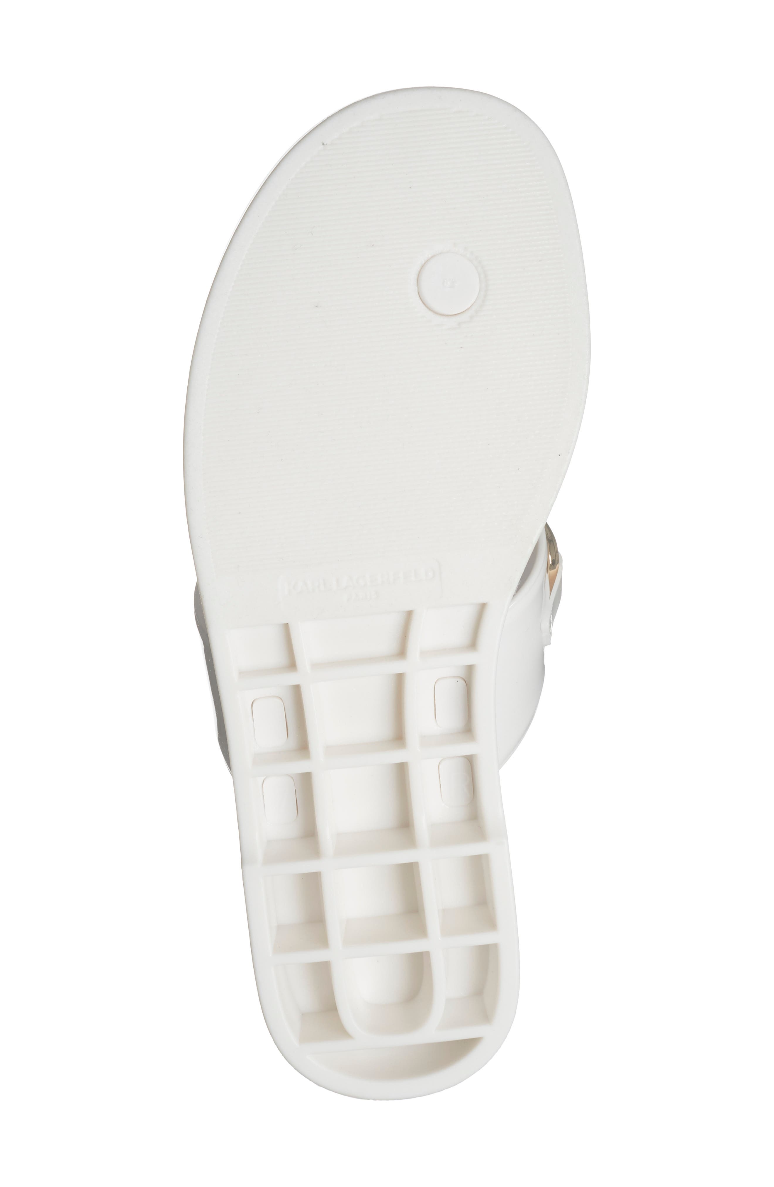 KARL LAGERFELD PARIS Vardice Flat Sandal, Alternate, color, Bright White