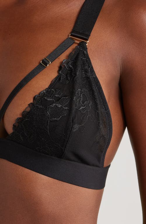 Kilo Brava Strappy Lace Triangle Bralette In Black