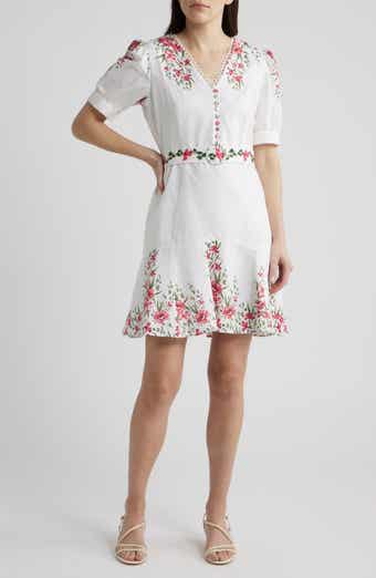 Floral Belted Puff Sleeve Midi Dress