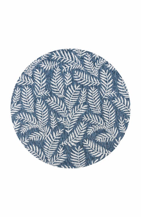 Nevis Palm Frond Indoor/Outdoor Round Area Rug