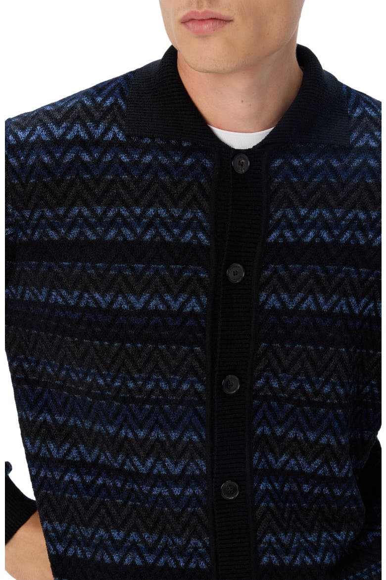 Cardigan With Zigzag And Stripe Pattern, Alternate, color, Black & Blue