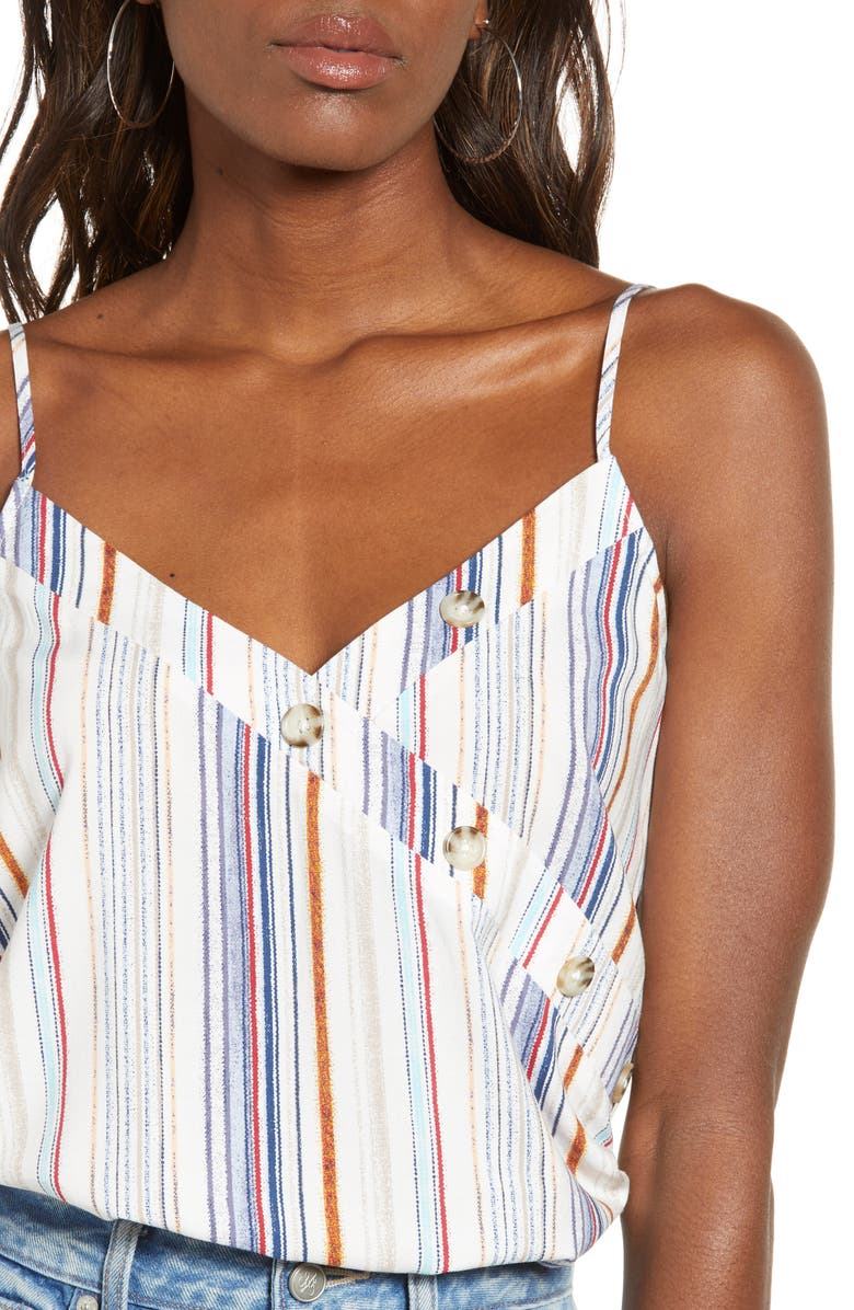 Hiatus Stripe Button Neck Tank, Alternate, color, 