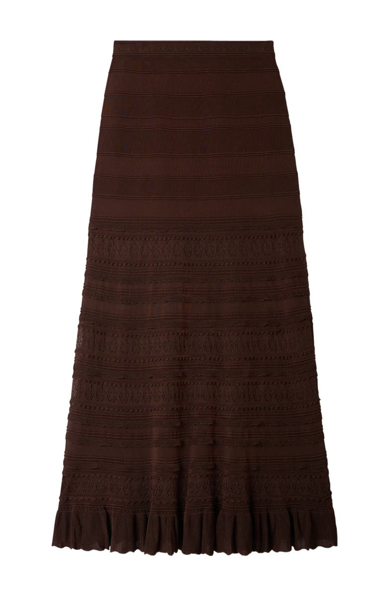 SANDRO Pointelle knit maxi skirt, Alternate, color, Brown