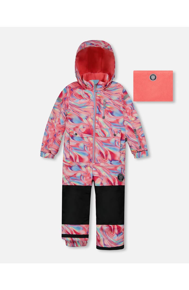 Deux par Deux Girl's One Piece Snowsuit Printed Marble, Main, color, 