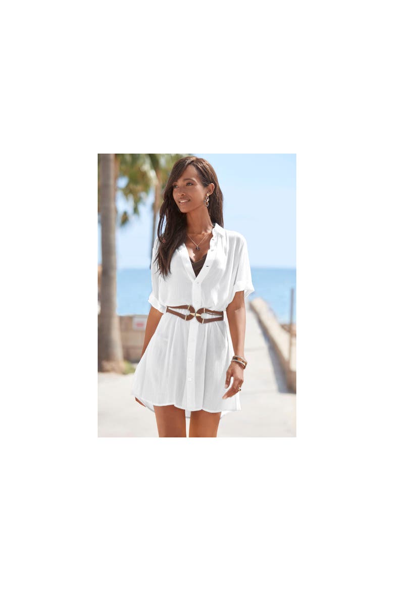 Symmetrical Buckle Waist Belt, Alternate, color, Brown