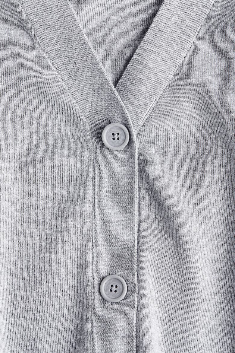 Fine-Knit Cardigan, Alternate, color, Gray melange