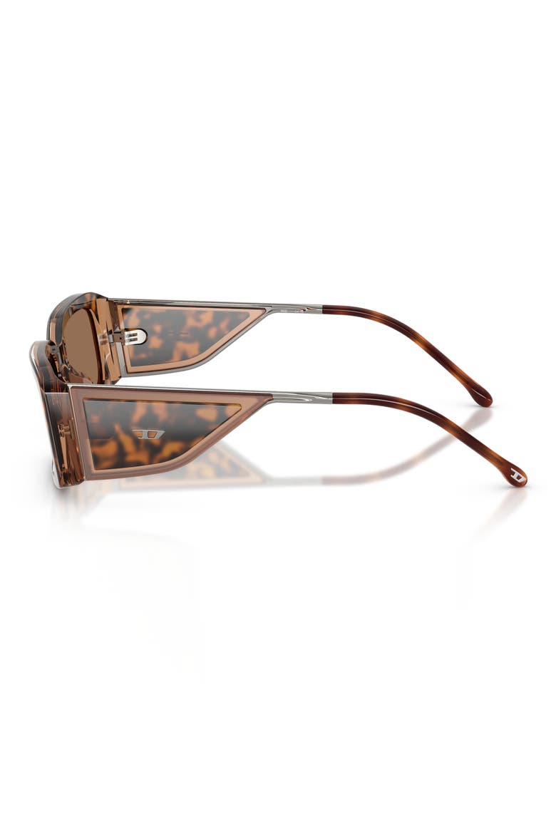 53mm Rectangular Sunglasses, Alternate, color, BILAYER HAVANA / DARK BROWN
