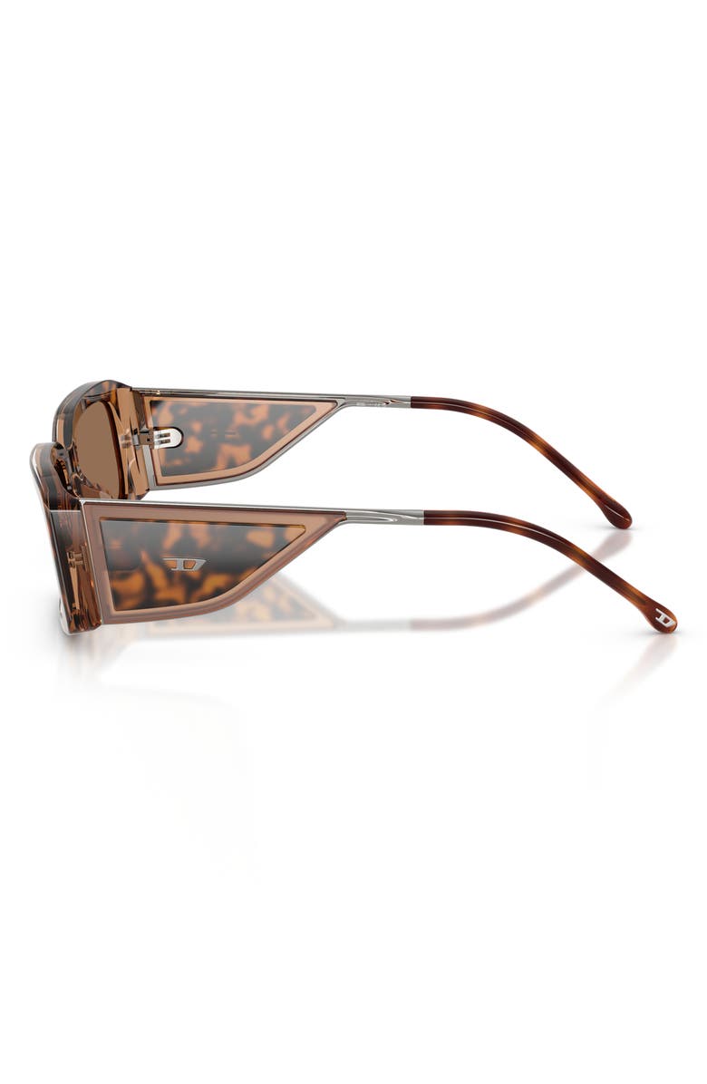 DIESEL<sup>®</sup> 53mm Rectangular Sunglasses, Alternate, color, Bilayer Havana / Dark Brown