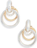 NORDSTROM RACK Two Tone Door Knocker Drop Earrings