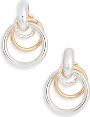 NORDSTROM RACK Two Tone Door Knocker Drop Earrings