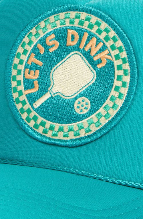 Friday Feelin ' Let's Dink Patch Trucker Hat In Jade